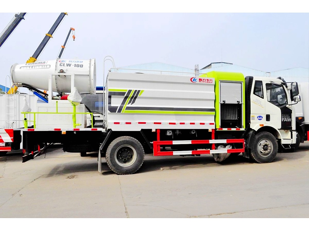 國六解放J6L多功能抑塵車11.3立方/50-100米霧炮